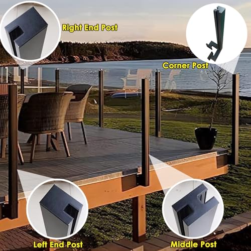 Barandilla de cristal de 80-105 cm para asegurar balcones y pasillos altos 3