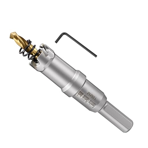 Miniatura 69 de METALLIXITY Kit de sierra perforadora de 1.732 in (1-47/64 pulgadas), cortador de agujeros de carburo de tungsteno con broca central, llave