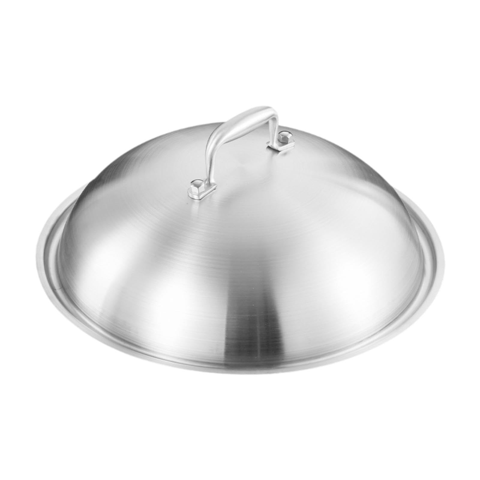 Qectial Tapa de Acero Inoxidable Universal Cubierta para Sartén Olla Superficie Pulida Antirayaduras Apta para Lavavajillas Adecuada para Fiestas y, 28 Cm de Diámetro
