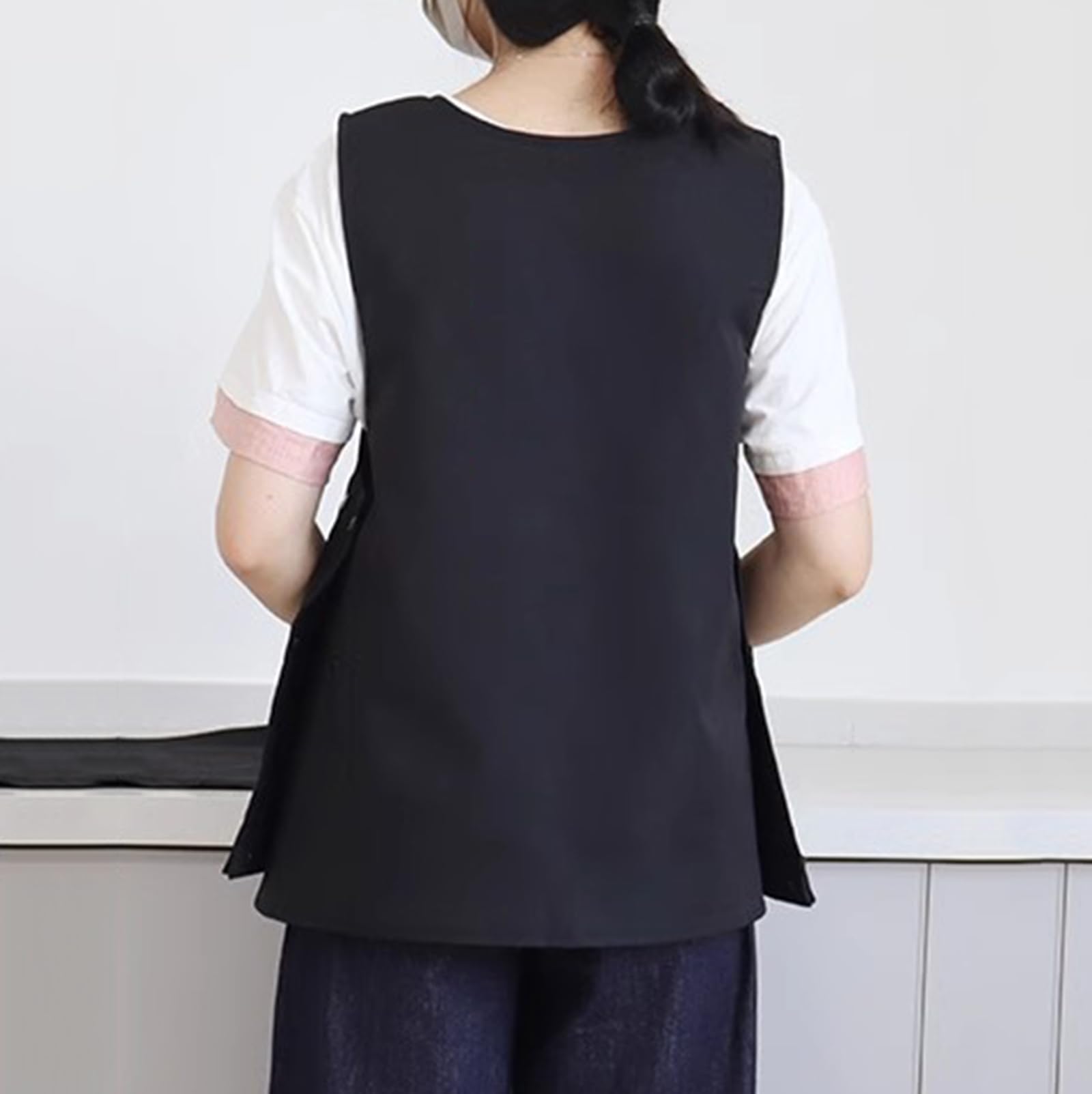 Tabliers Toile, Tablier Cuisine De Homme Femme, Tablier Nettoyage Réglable Tabliers De Travail avec Poches Grey,One Size