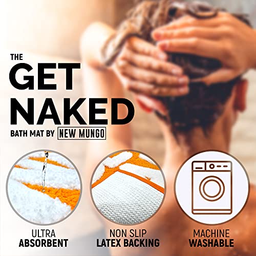 Image of New Mungo Get Naked Bath Mat Orange - Cute Bathroom Rugs, Funny Bath Mat, 31 inch x 20 inch