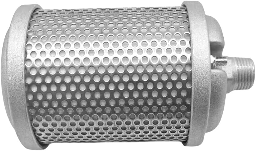 M05 Air Compressor Muffler, 1/2" NPT Male, Single Chamber 145 PSI, Fits for Compressor Dryer Compressed Air Equipment and Systems