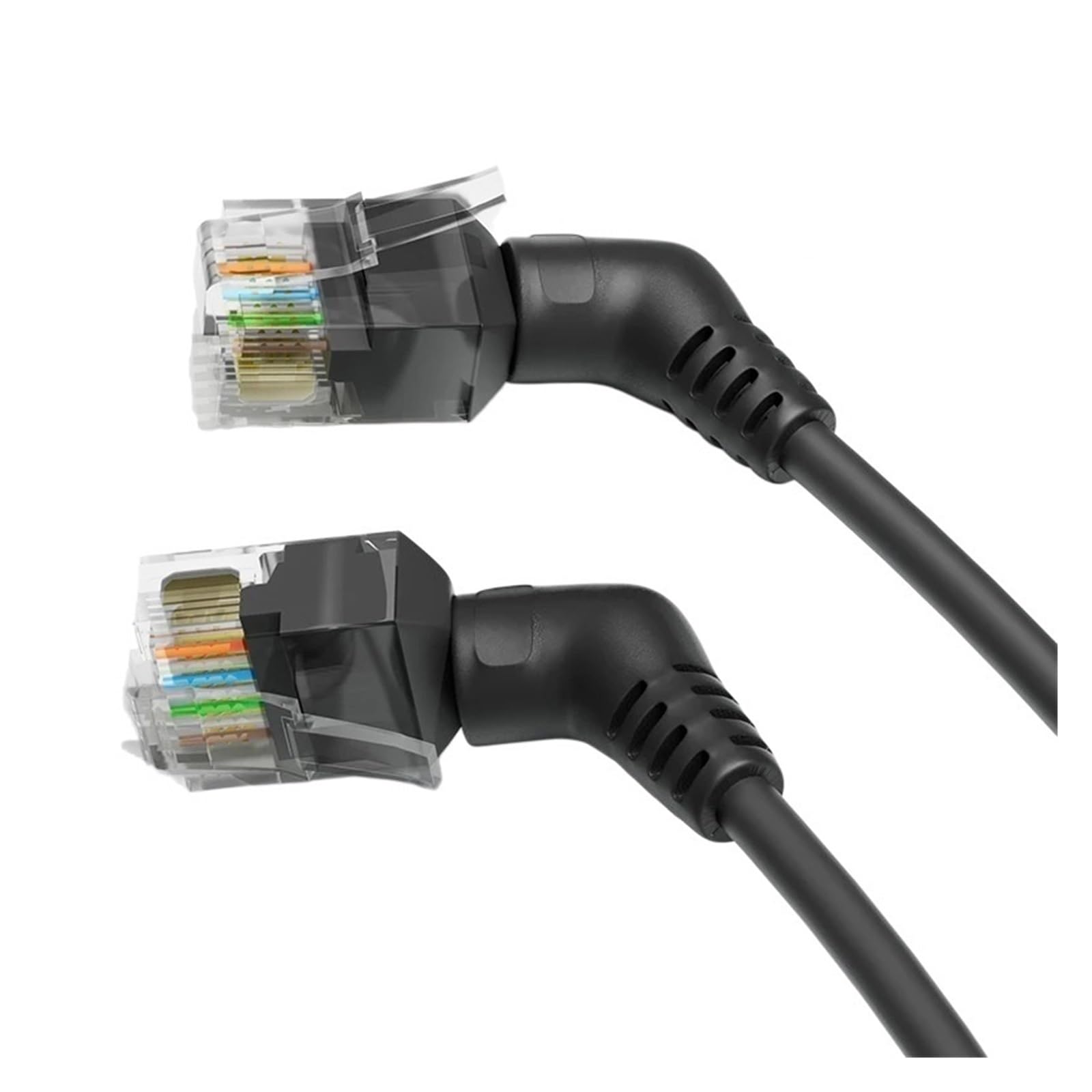 Ethernet-Kabel, Cat6A-Ethernet-Kabel 10 Gbit/s, 90/360-Grad-Drehung, RJ45, 0,15–5 m