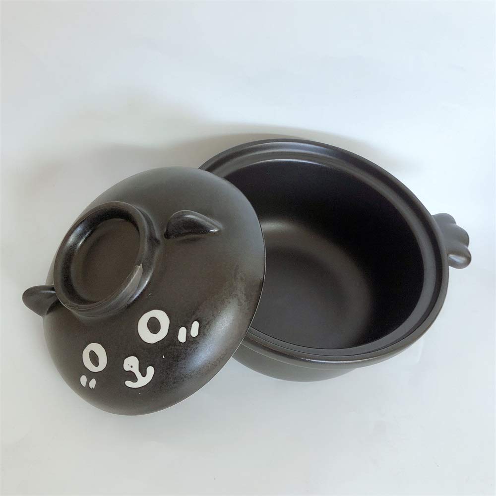 黒猫の星空デザイン土鍋8号サイズ日本製新品未使用遠赤外線 Amazon｜萬古焼 土鍋 一人鍋 黒ネコちゃん 直火＆電子レンジOK 日本製