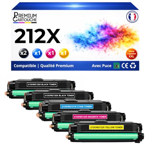Cartouche HP 212X W2120X W2121X W2122X W2123X pour Color LaserJet Enterprise M555dn MFP M578