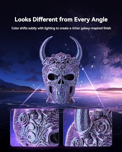 Image of SUNLU Galaxy PLA Filament 1.75mm, Galaxy Peacock, Color-Shifting Pearlescent Glitter PLA, Light-Activated Shine, Smooth Gloss Finish, Neatly Wound, Fits Most FDM Printers,1kg Reusable Spool (2.2lbs)