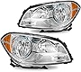 SOCKIR Headlight Assembly Compatible with 2008-2012 Chevy Malibu 4 Door Passenger and Driver Side (Chrome Housing & Amber Reflector)