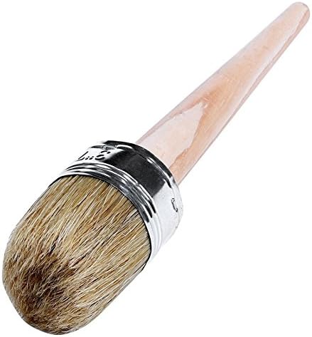 Paint Brushes,Angle Brushes,Paint Tools, Paint Brush 50mm Wooden Handle Round Bristle Chalk Oil Paint Painting Wax Brushes 185mm Long