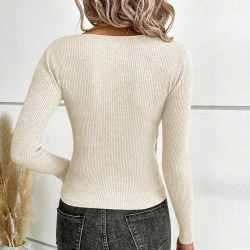 Sexy Wrap Deep V Neck Knit Sweaters for Women Trendy Casual 2025 Fall Slim Fitted Long Sleeve Ruched Going Out Tops3