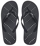 Showaflops Mens' Antimicrobial Shower & Water Sandals for Pool, Beach, Dorm and Gym - Black 11/12