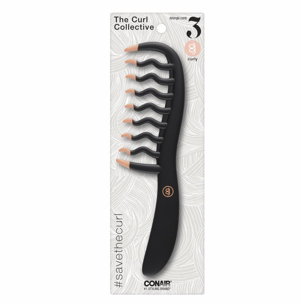 Conair, Curly Hair Comb Black & Pink