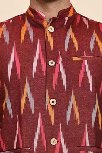 SKAVIJ Mens Cotton Regular Kurta Pajama with Casual Ethnic Nehru Jacket Set3