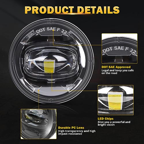 Image of Auxbeam LED Fog Lights Replacement for 2001 2002 2003 2004 2005 2006 Chevy Tahoe Z71, 2001-2006 Chevy Suburban 1500 Z71, 1994-2003 Pontiac Grand Prix, 2000-2005 Pontiac Sunfire, DOT Approved