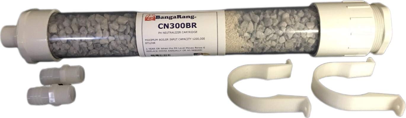 BANGARANG Condensate Neutralizer 300,000 btu 15''x2.5''. Fittings 1/2''x3/4''