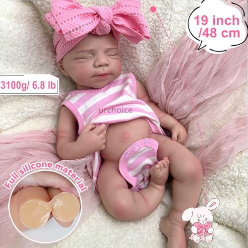 Muñeca Reborn Silicona Realista 48 cm Boca Abierta miniatura 3