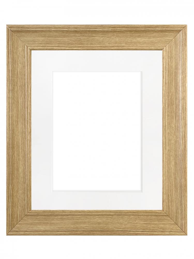 Frames By Post Oak White Mount Scandi Oak Picture Photo Frame With White Mount A2 Image Size A3 Plastic Glass