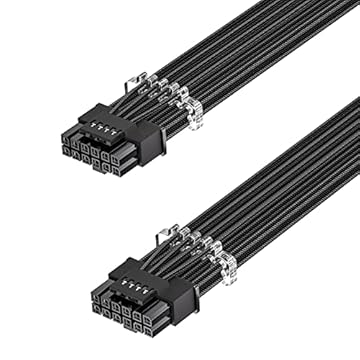 Fasgear Cabo de alimentação GPU de 16 pinos – 70 cm PCI-e 5.0 12VHPWR 600W 12 + 4 macho para macho 12 V-2 x 6 PSU para Geforce RTX 3090Ti 4070 Ti 4080 4090 5090 5080 5070 5070Ti para ATX 3.0 PSU