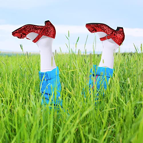 Haysandy Girls Glitter Dress Shoes Low Heel Princess Flats for Kids Toddler Flower Wedding Party Shoes with 2 Pairs Socks4