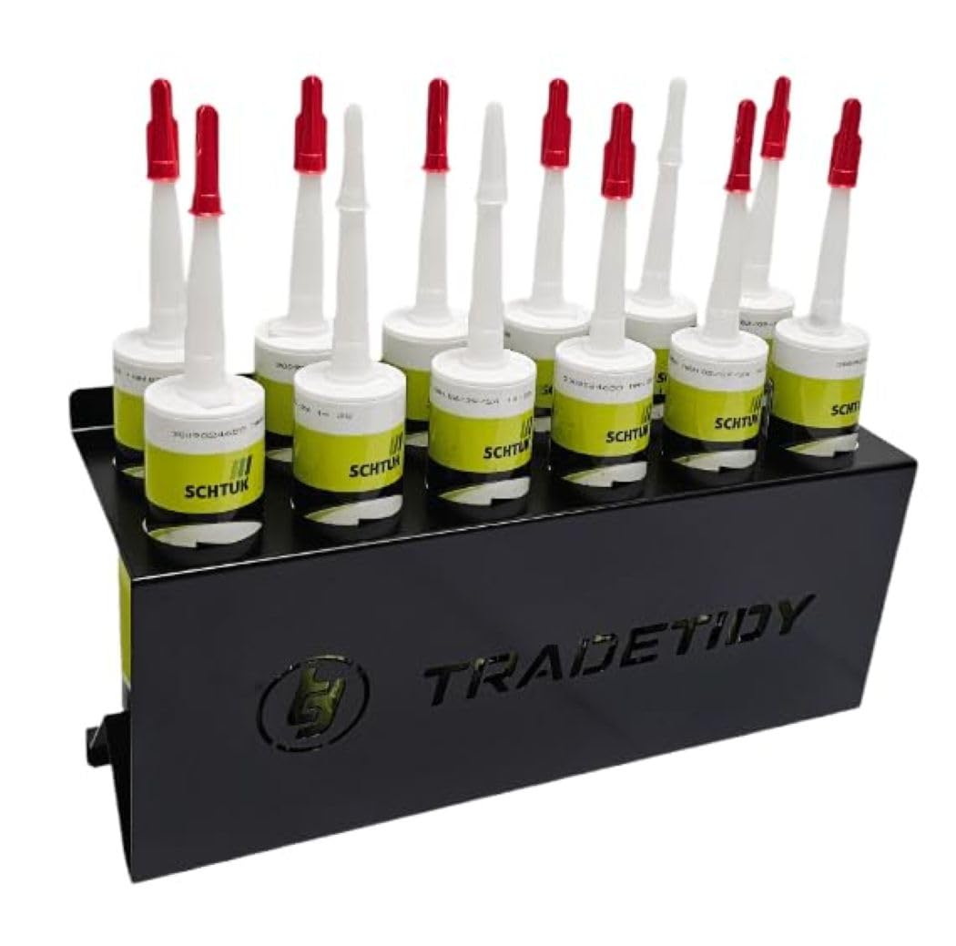 Tradetidy Black Silicone Sealant Tube Holder 12-Tube Steel 396Mm –