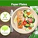 Gumney 50 Pieces Disposable Paper Plates 7 Inch, Eco-Friendly Heavy Duty Leak-Proof Sturdy Biodegradable Paper Plates Tableware for Home BBQ Party Utensils