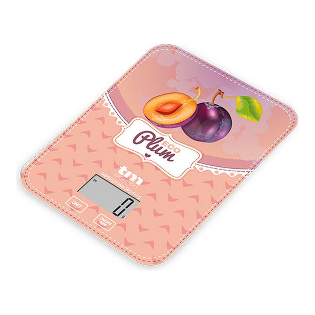 TM Electron TMPBS029 Bilancia da Cucina con Display Digitale Ultra Sottile Design Prugne Vintage 4 Sensori, Ritorno a 0, Ideale per Pasticceria e Cibo