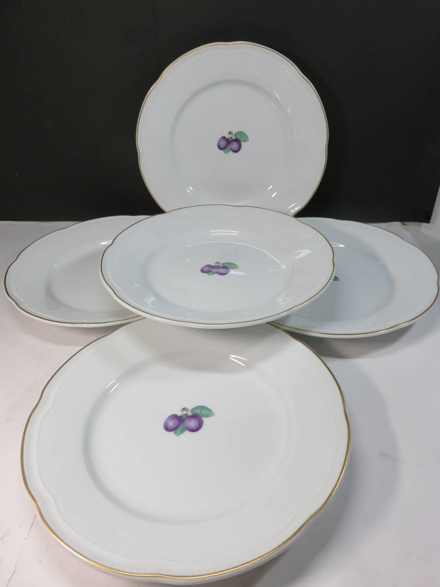 ジノリ ボンジョルノプルーン 20デザートプレート×5