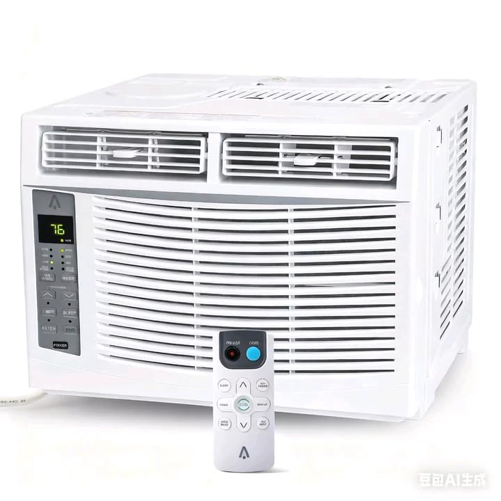 6000 BTU Window Air Conditioner for Bedroom/Living Room, Cools Up to 250 Sq. Ft., Energy-Efficient Window AC with 30% Faster Cooling, Adjustable Window Kit, Intuitive Mechanical Controls