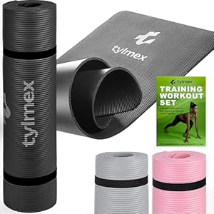 Tylmex Matte Yogamatte 8mm Rutschfest Schwarz