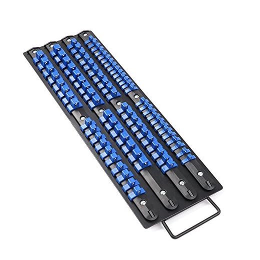 HORUSDY 80-Piece Heavy Duty Socket Organizer, 1/4-Inch, 3/8-Inch, 1/2-Inch, Premium Quality Socket Holders - Best Unique Tool Gift for Men