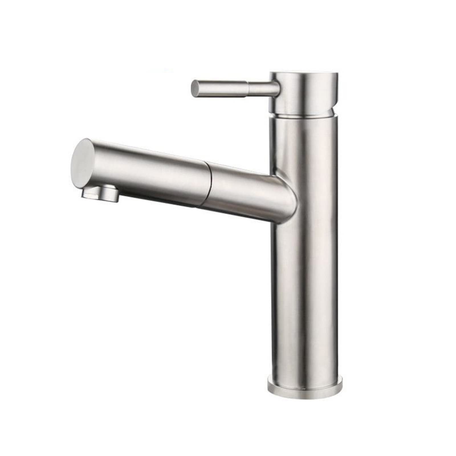 Robinet extractible salle de bain en acier brossé mitigeur lavabo