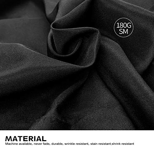 Surmente SMKS-4992 Black Tablecloth 90 X 132-Inch Rectangular Polyester Table Cloth thumb #2