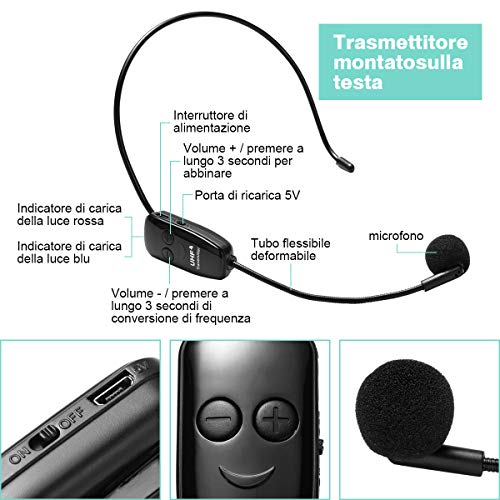 ZITFRI UHF Microfono Wireless Archetto