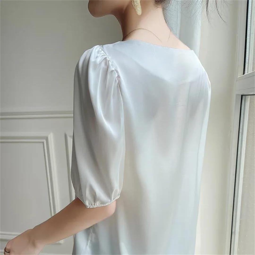 Yeuyyben Maglietta da donna in chiffon, estiva, casual, con maniche a 3/4, vestibilità larga, leggera, alla moda