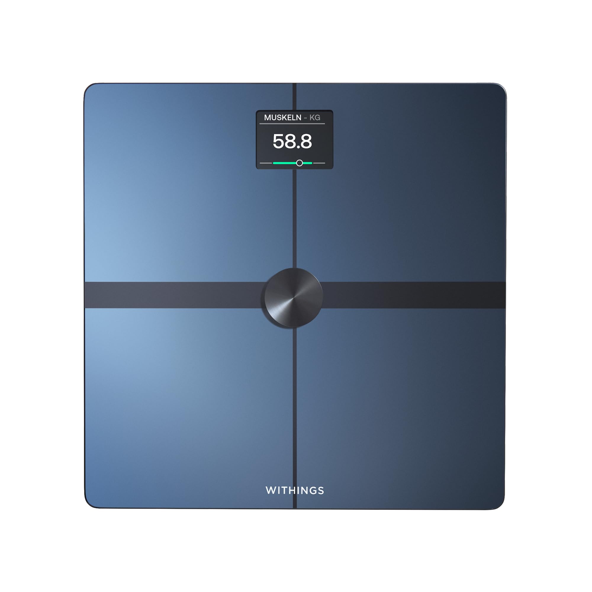 WITHINGS Body Smart – Intelligente WLAN-Personenwaage mit Körperanalyse: Gewicht, Körperfett, Muskel-/Knochenmasse, Wasser & viszerales Fett, Bluetooth, Schwarz/Grau