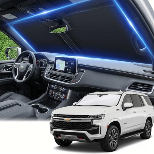 Windshield Sun Shade for Chevy/Chevrolet Tahoe 2021-2024 2025 2026 Front Window Shade Custom Fit...