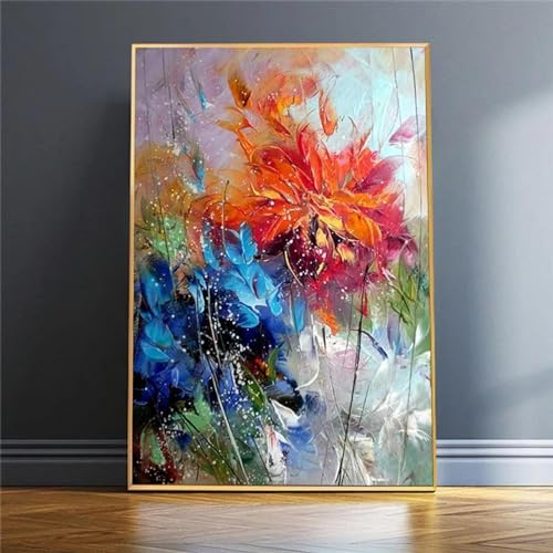 Toile fleurs aquarelles abstraites HYFBH 90x120cm pour décoration salon
