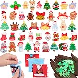 Hysagtek Mini Christmas Figurines Blind Bags - 120Pcs Luminous Mini Resin Christmas Tree Snowman Glow in The Dark Tiny Figures to Hide for Party Favors Bag Fillers Micro Landscape Xmas Dollhouse Decor