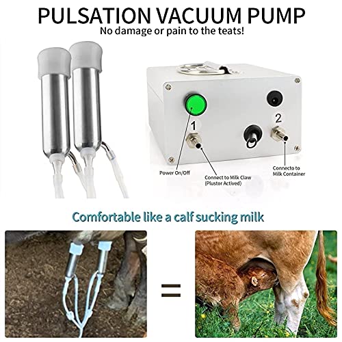 joyvio Máquina de ordeño eléctrica de 5L para Vaca de Cabra, máquina de ordeño de Bomba de succión de pulsación de vacío, Mini máquina de ordeño doméstico, Suministros de ordeño de Cabra