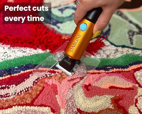Image of DABLINE Cordless Carpet Trimmer with Shearing Guide, Lightweight Carpet Shaver Comes with 2 Blades, 400W High Power Carpet Shears for Tufting Rugs
