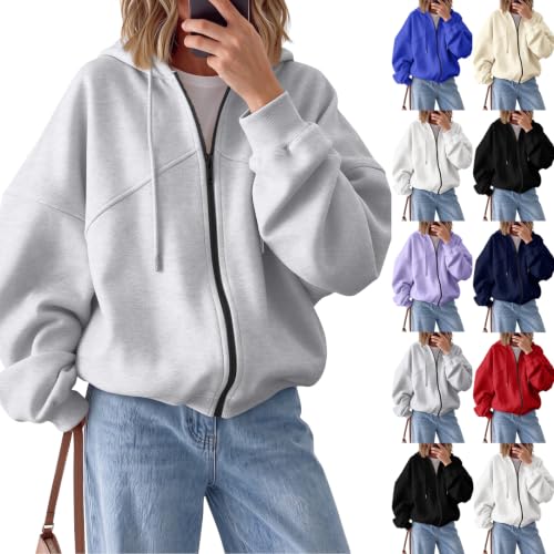 Zip Hoodies for Women Comfort Oversized Fleece Jacket with Hood | Lightweight, Fall Casual Jacket, Full Zip, Oversized Hoodie, Comfy, Fall, Hoddies, Athletic, Sweat Shirts, Outerwear - image 1