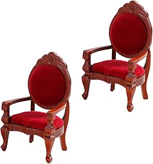 Totority 2 Pçs Mini Cadeira Cadeira De De Madeira Decoração Vitoriana Poltrona Em Miniatura Cadeira De Figura De Ação Cadeira De Madeira Vermelha Cadeira De Madeira DIY Cadeira