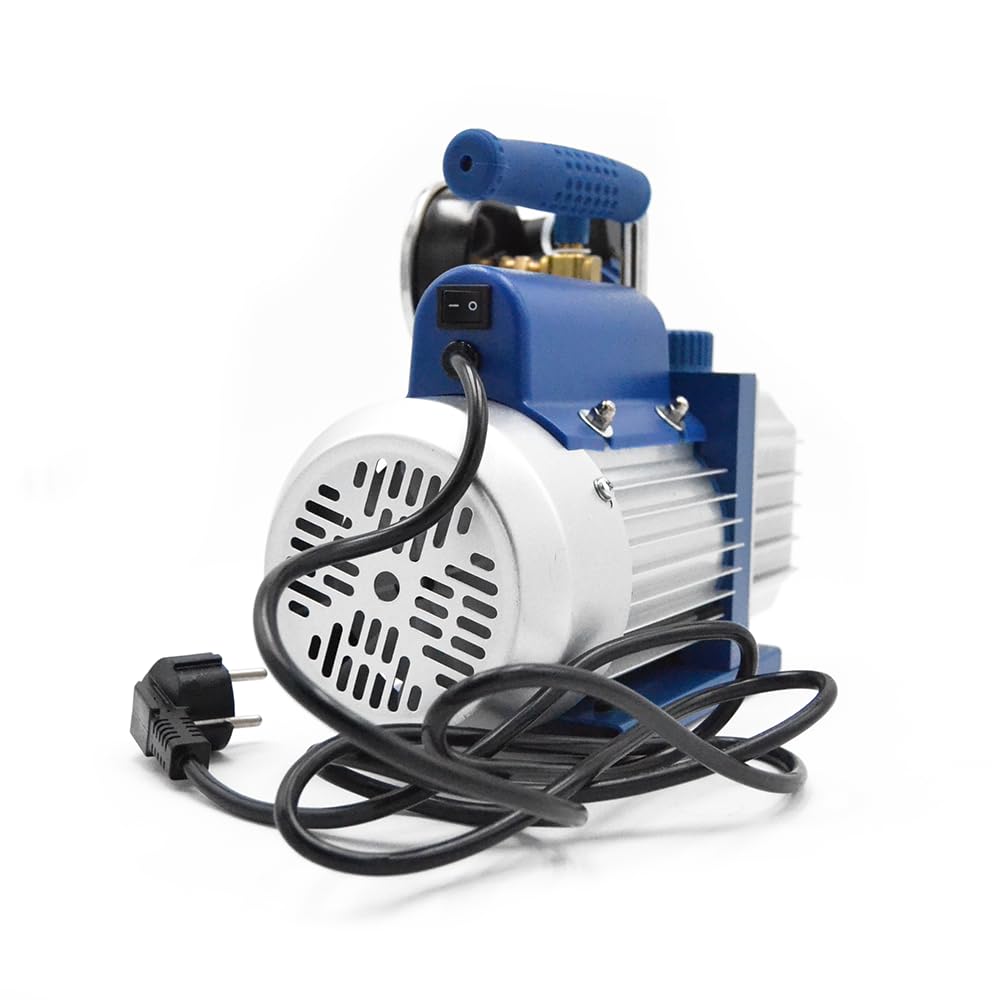 3S SuperSamaStore Pompa Vuoto Monostadio 42 Lt/Min con Elettrovalvola e Vacuometro per Condizionatori, Pompa per Vuoto Professionale per Impianti Climatizzazione e Condizionamento, Omologata Gas R32
