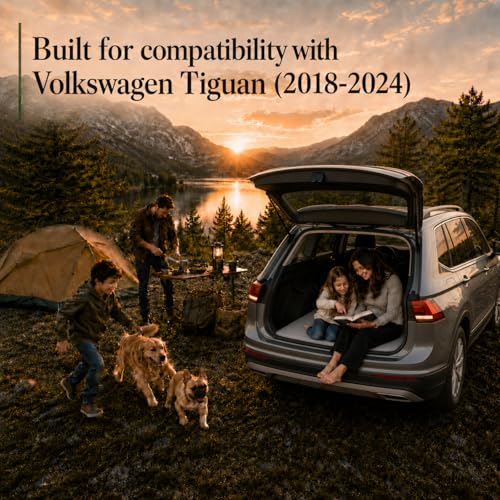Image of Car Mattress for Volkswagen Tiguan Non-Inflatable Car Camping Mattress, Foldable Trunk Sleeping Pad with Split Design, Portable Car Bed for Road Trips, Camping, Travel