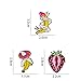 Generic Cartoon Fruit Enamel Pin Set, Yellow Pink Red Metal Lapel Pins, Banana Strawberry Design, 3 Piece Fashion Brooch Set for Clothes Bags
