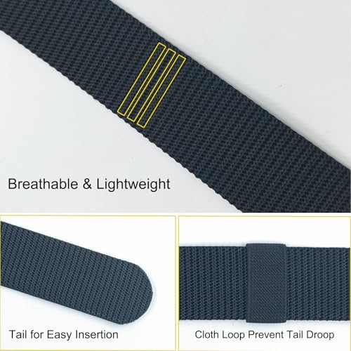 Ratchet Web Mens Belt,Nylon Casual Click Belt with Automatic Slide Buckle,Adjustable Trim to Fit,120cm/47.24inch3