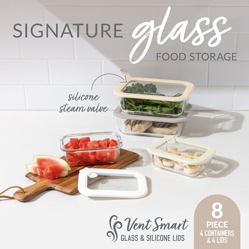 Image of Bentgo Signature Glass Food Storage Containers with Lids, 8 Piece Set