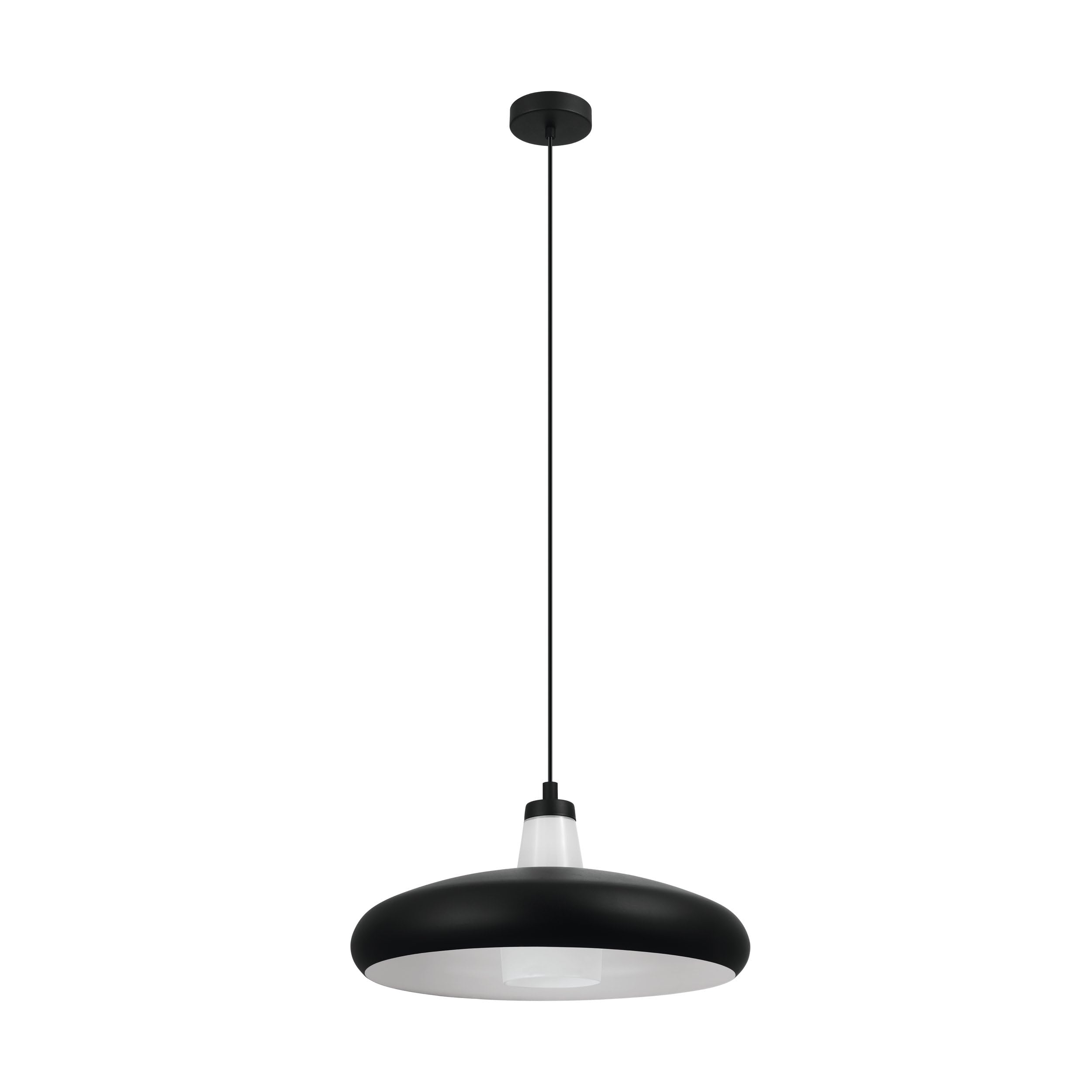 EGLO Pendant Light, Alloy Steel Glass, Black, White