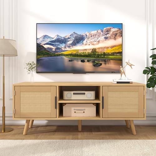 Recopilación de Centro Entretenimiento los preferidos por los clientes. 47 Mueble para TV 55 Pulgadas, 120CM Mesa de TV Recamara Minimalista, Centro de Entretenimiento para Tele Modernos con 2 Puertas y Estantes Abiertos, Mueble para Television Sala...