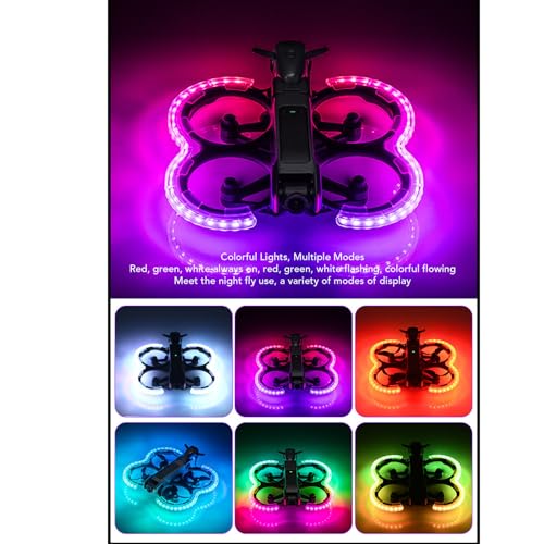 Image of ASHATA for Avata 2 Propeller Guard Protector, RGB Colorful Propeller Guard Bumper for for Avata 2, Lampshade Anti Collision Protector Cover Ring, Type C Charging