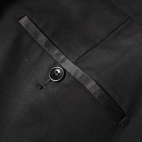 YFFUSHI Men's Slim Fit 2 Piece Suit Set Dark Blue - image 9